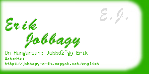 erik jobbagy business card